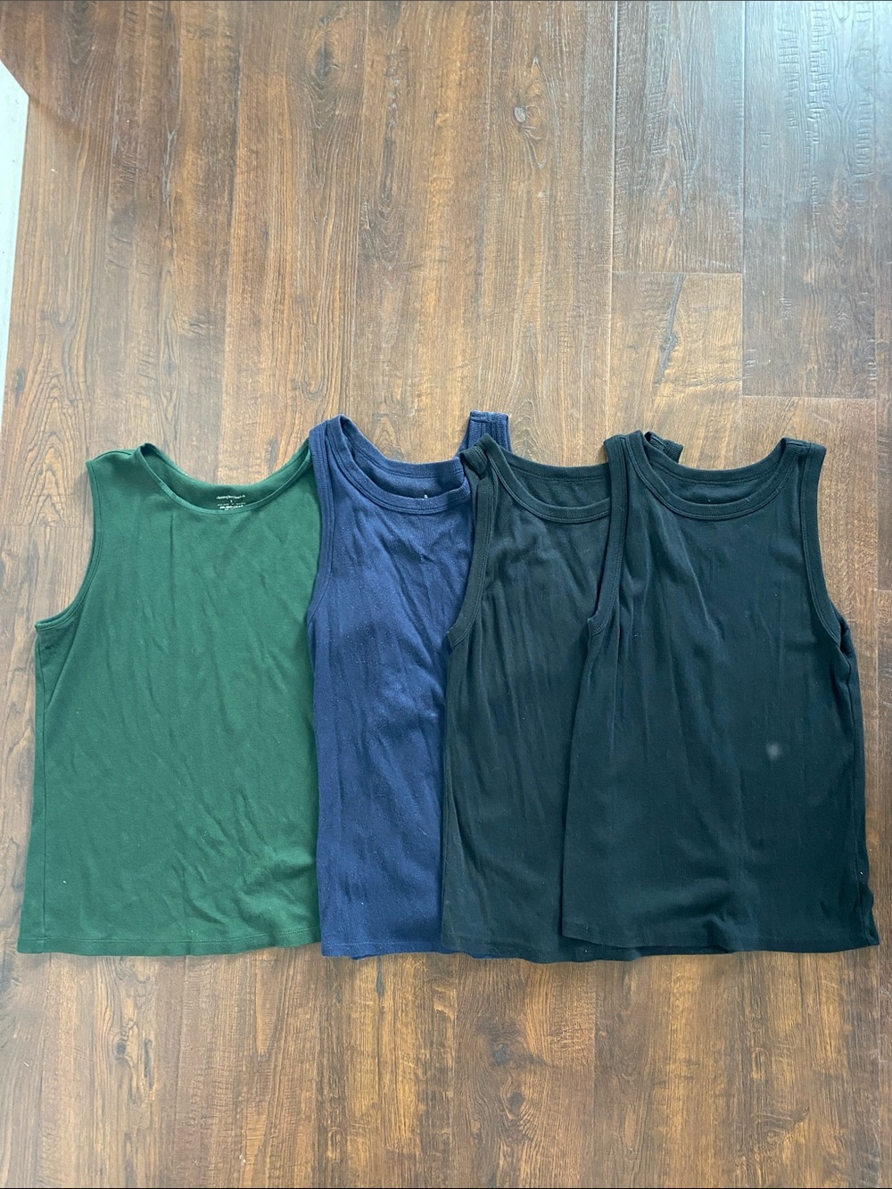 4 A New Day & Christopher Banks Tank Tops Blue Green & Black Size Large